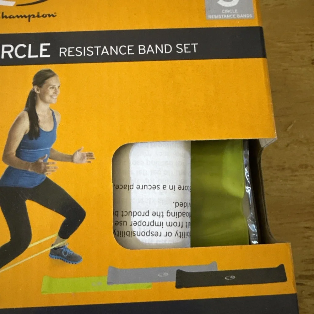 CHAMPION Exercise Circle Resistance Band ~ 3 Pack Set Light Medium & Heavy NEW